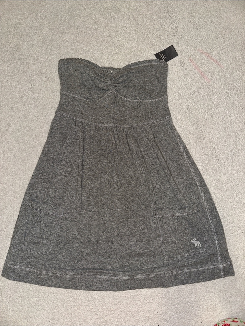 Abercrombie & Fitch Strapless Heather Gray Knit Tube Top Long